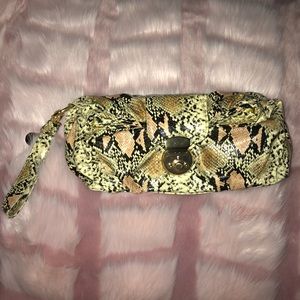 Snake animal print clutch